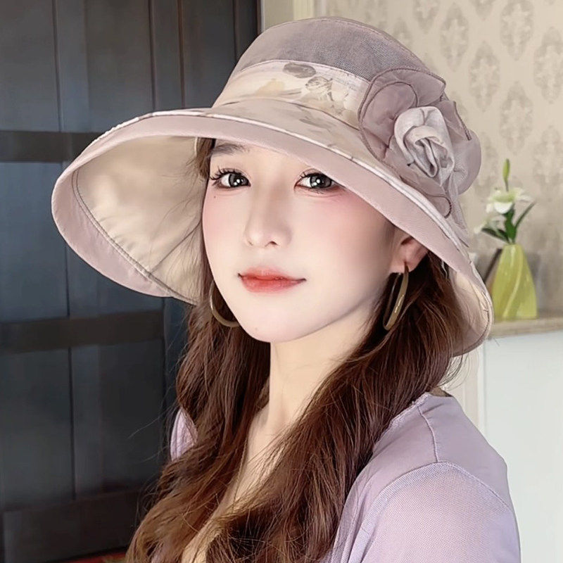 中老年妈妈春夏大檐防晒渔夫帽