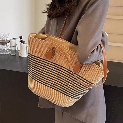 草编包包女夏季海边托特包大容量