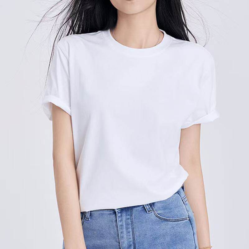 纯棉圆领宽松百搭男女同款短袖
