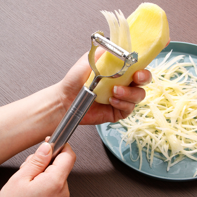 食品级不锈钢削丝器多功能两用切片刨丝刀土豆萝卜丝削皮刮皮神器