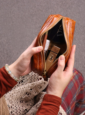 UNIELAINE 手工真皮笔袋大容量笔套铅笔钢笔收纳头层牛皮创意文具