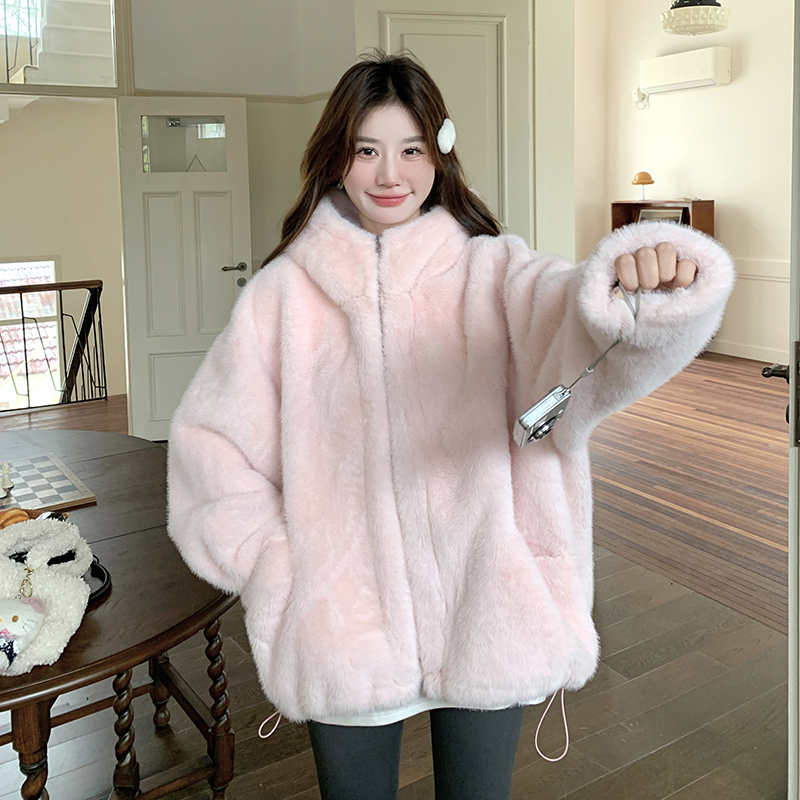 2025冬季新款现货连帽水貂毛毛外套166-7762P195K298，女装短外套，茜茜公主