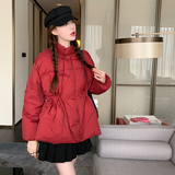 新中式国风盘扣红色短款羽绒服女冬2024年新款高级感超好看厚外套，女装羽绒服，茜茜公主