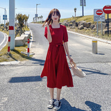 【现货】2021夏装新款韩版连衣裙166-1010P70米色，女装连衣裙，茜茜公主