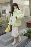 2022冬季新款现货韩版减龄牛角扣羽绒服166-9916P220K358，女装羽绒服，茜茜公主