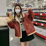 2025冬季新款现货安可拉红皮毛一体羊羔毛外套166-7736P185K278，女装短外套，茜茜公主