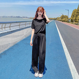 现货2021夏装新款短袖T恤套装166-1016*黑色，女装T恤，茜茜公主
