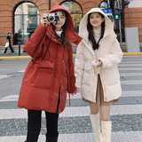 2022冬季现货韩版抽绳宽松中长款羽绒服166-8676P280K438，女装羽绒服，茜茜公主