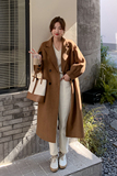 2022冬季新款现货80毛金棕色西装领双面呢166-9908P290K438，女装毛呢外套，茜茜公主
