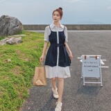 现货！2021假两件气质宽松腰带衬衫裙166-8876P95K148，女装连衣裙，茜茜公主