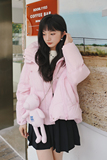 2022冬季新款带小熊背包亮粉色短款羽绒服166-9910P255K388，女装羽绒服，茜茜公主