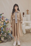 高级感卡其色连衣裙女小众设计春装2025年新款爆款披肩裙子，女装连衣裙，茜茜公主