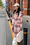 2022冬季现货韩系粉色牛角扣双面呢外套166-9955P270K398，女装毛呢外套，茜茜公主