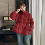 2025冬季新款现货复古盘扣中式羽绒服小个子50绒166-6630P220K328，女装短外套，茜茜公主