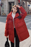 2022冬季现货韩版抽绳宽松中长款羽绒服166-8676P280K438，女装羽绒服，茜茜公主