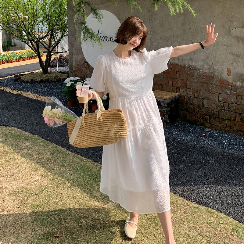 2022新款现货文艺范泡泡袖连衣裙166-8212P115K168，女装连衣裙，茜茜公主