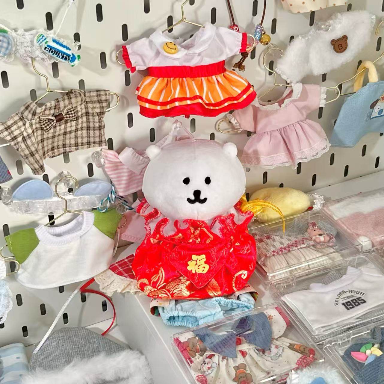 新年原创自嘲熊棉花娃娃衣服女10cm套装配饰裙子公仔正常体随心配,模玩/动漫/周边/娃圈三坑/桌游,棉花娃娃/毛绒玩具娃衣,淘宝优惠券,粉丝福利购,淘宝优惠卷