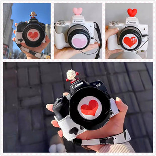 单反相机公仔热靴镜头盖防丢绳卡通创意可爱40.5 58保护盖R50