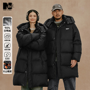 NMAX大码 冬90绒子羽绒服火山自热暖皮发热极寒服 潮牌男装