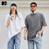 男装 新品 纯色打底衫 宽松重磅T恤夏季 上衣 圆领纯棉短袖 NMAX大码