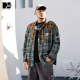 潮牌男装 25年秋新品 撞色线绣花上衣格纹毛边拼接长袖 NMAX大码 衬衫