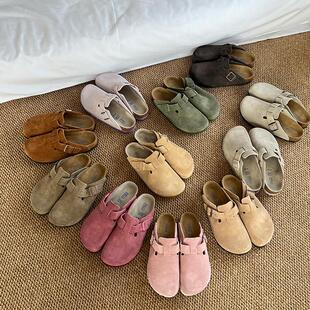 外穿软木低跟牛皮包头桑坡村新款 勃肯鞋 半拖女厚底真皮舒适夏季