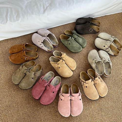 勃肯鞋半拖女厚底真皮舒适夏季外穿软木低跟牛皮包头桑坡村新款