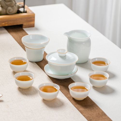 玉瓷潮汕小茶具套装小号陶瓷