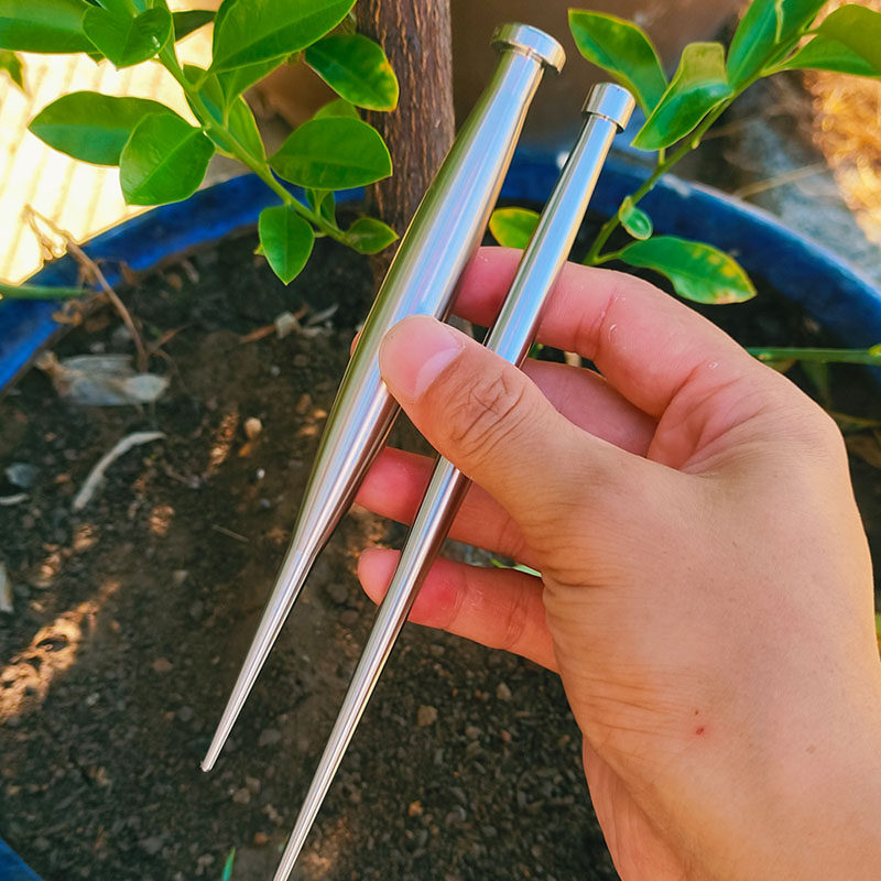 洛华园艺工具理根器实心不锈钢