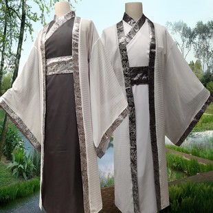 唐宋朝李白苏轼杜甫文人汉服孔孟袍男士 诗人书生影视话剧演出服装