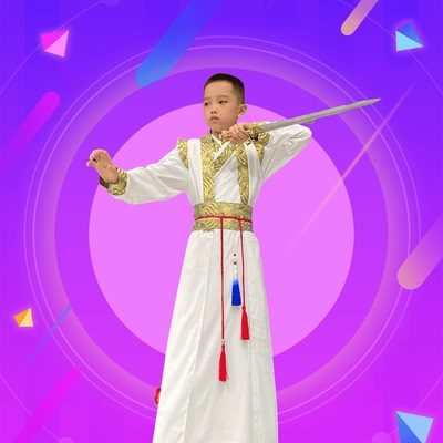 古装白色演出服装帅气公子三太子