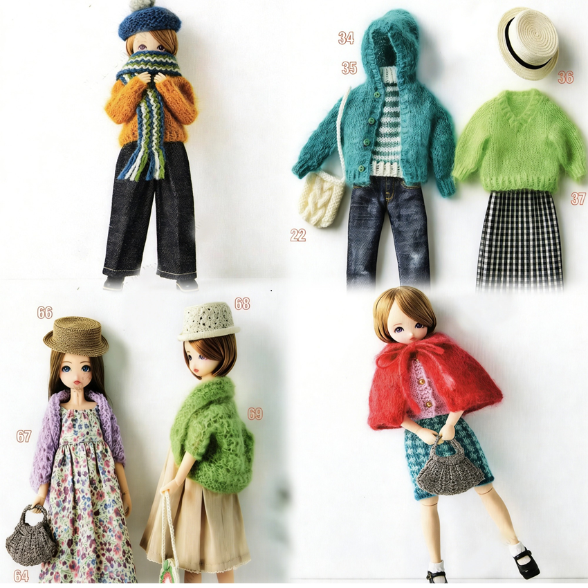 [日文] 棒针钩针 BJD娃衣编织 20-22CM娃衣 80款娃