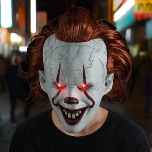 万圣节恐怖小丑回魂面具Pennywise假面妆容joker头套cos装扮道具
