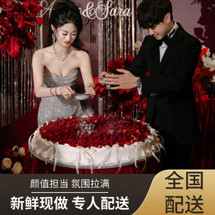 tablecake蛋糕婚礼巨大型生日蛋糕定制企业订婚全国同城配送上海