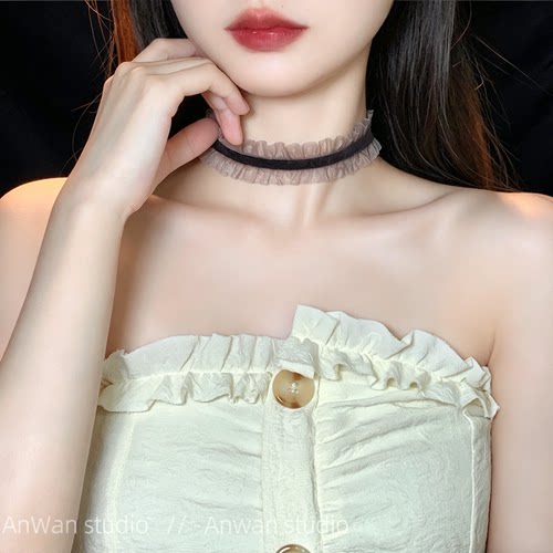 超甜美的蕾丝边锁骨链，萌妹首选