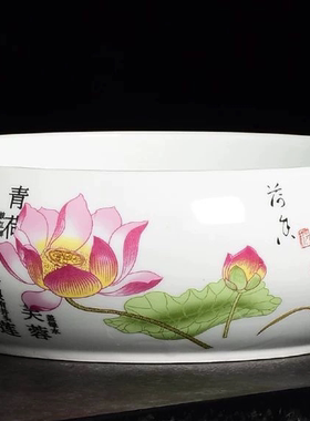 创意白瓷烟灰缸大号超大特大 家用客厅中式复古多功能垃圾艾灸缸
