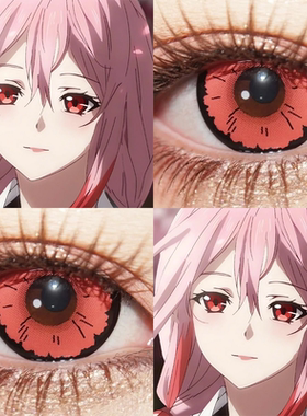 楪祈cos美瞳罪恶王冠红色年抛大直径阎魔爱隐形眼镜正品佳漫展WE