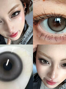 barrieyes美瞳椰子灰半年抛灰色混血大边框大直径隐形眼镜同款CST