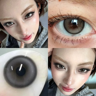barrieyes美瞳椰子灰半年抛灰色混血大边框大直径隐形眼镜同款7ST