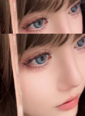 电子细胞蓝色美瞳半年抛小大直径混血隐形眼镜一年抛cos万圣节fst