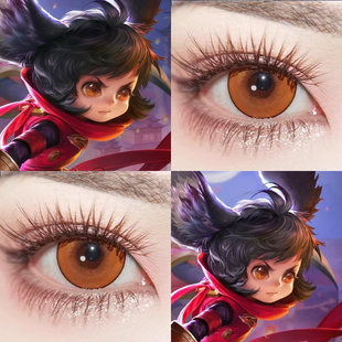 王者李元芳cos美瞳烤布丁闪耀日出萤火甜橙落日晚霞红灵梦魇gc