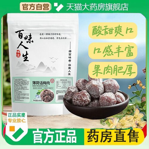 百味人生薄荷话梅肉果干蜜饯梅子酸酸甜甜解馋零食旗舰店正品9KY