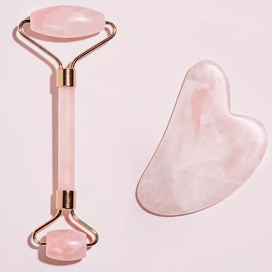 脸部按摩滚轮面部刮痧板非天然玉石眼部按摩仪提拉紧致套装mz