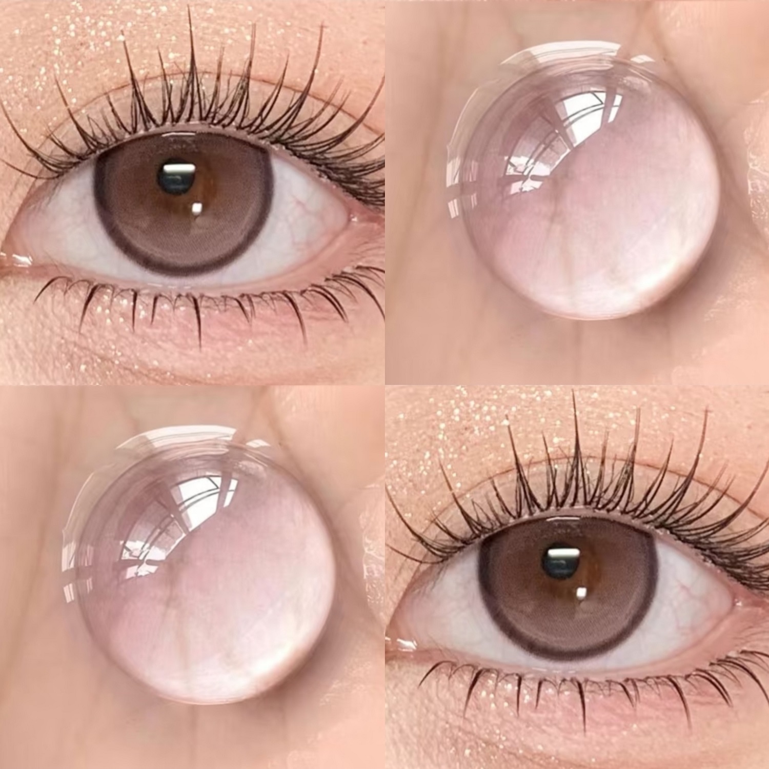 脆玻璃】kira fairy美瞳半年抛大小直径粉棕色美瞳三明治工艺佳TB