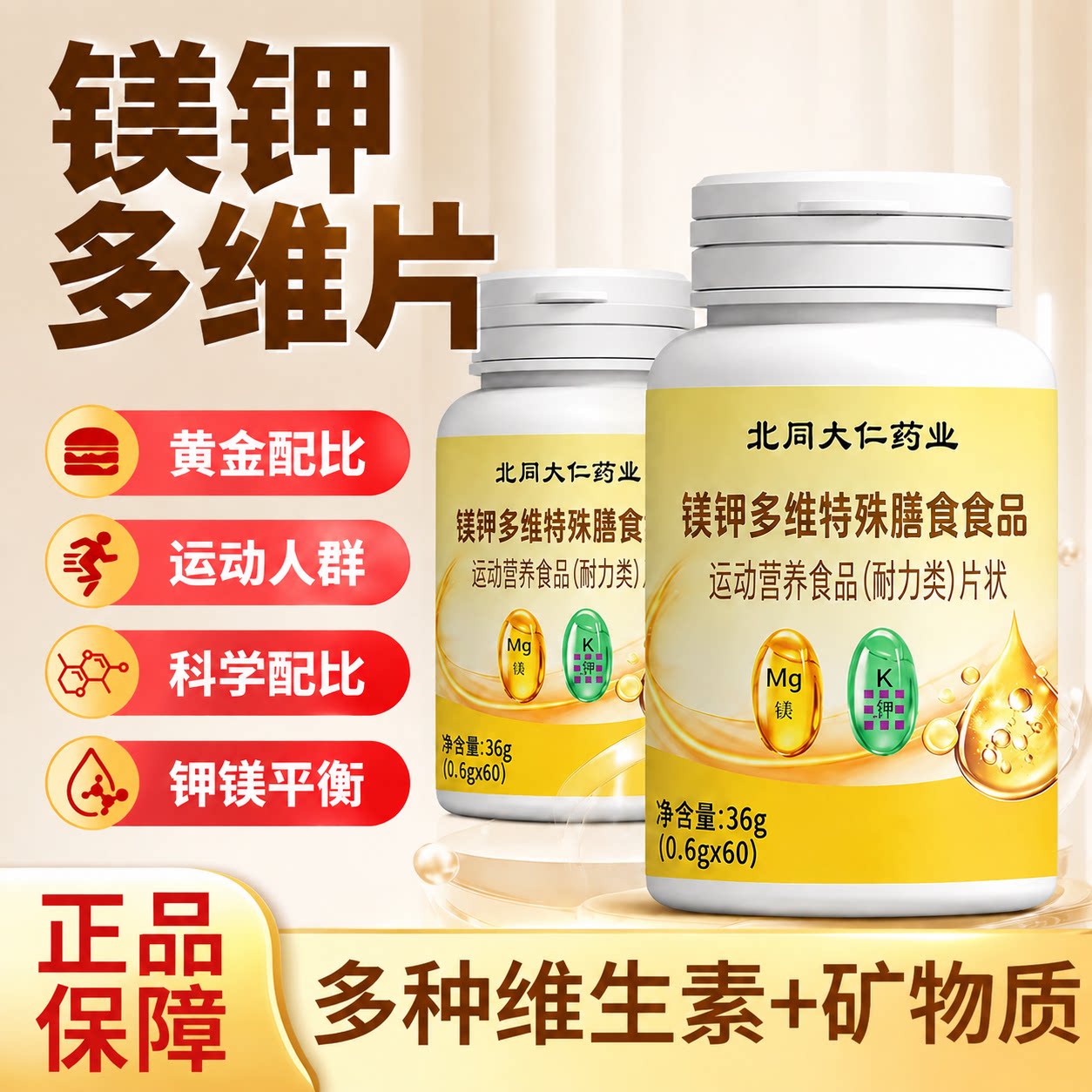 镁钾多维片特殊膳食片官方旗舰店正品美甲多维片复合维生素er