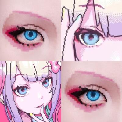 超天酱cos美瞳半年抛主播女孩重度依赖cos漫展显色彩色隐形眼镜hn