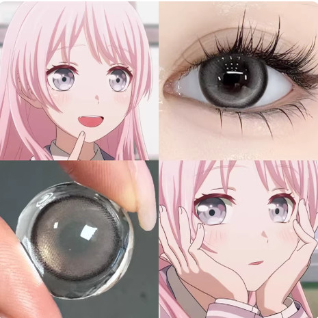 千早爱音cos美瞳灰色bangdream显色隐形眼镜漫展三明治工艺6tb