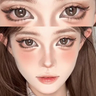 supercolor美瞳奶油双子半年抛棕色大直径秋冬隐形眼镜一年抛ftb