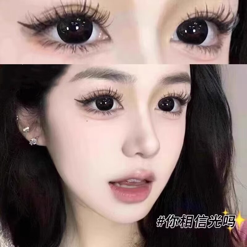 童趣星球美瞳水嘟嘟黑冰糖眼泪月亮泡馍半年抛大小直径三明治2ST