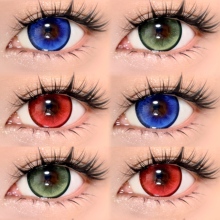 yukicon美瞳cos日抛水水幽红蔚蓝青碧粉黛茶晶暗夜紫晶冰月女贺WE